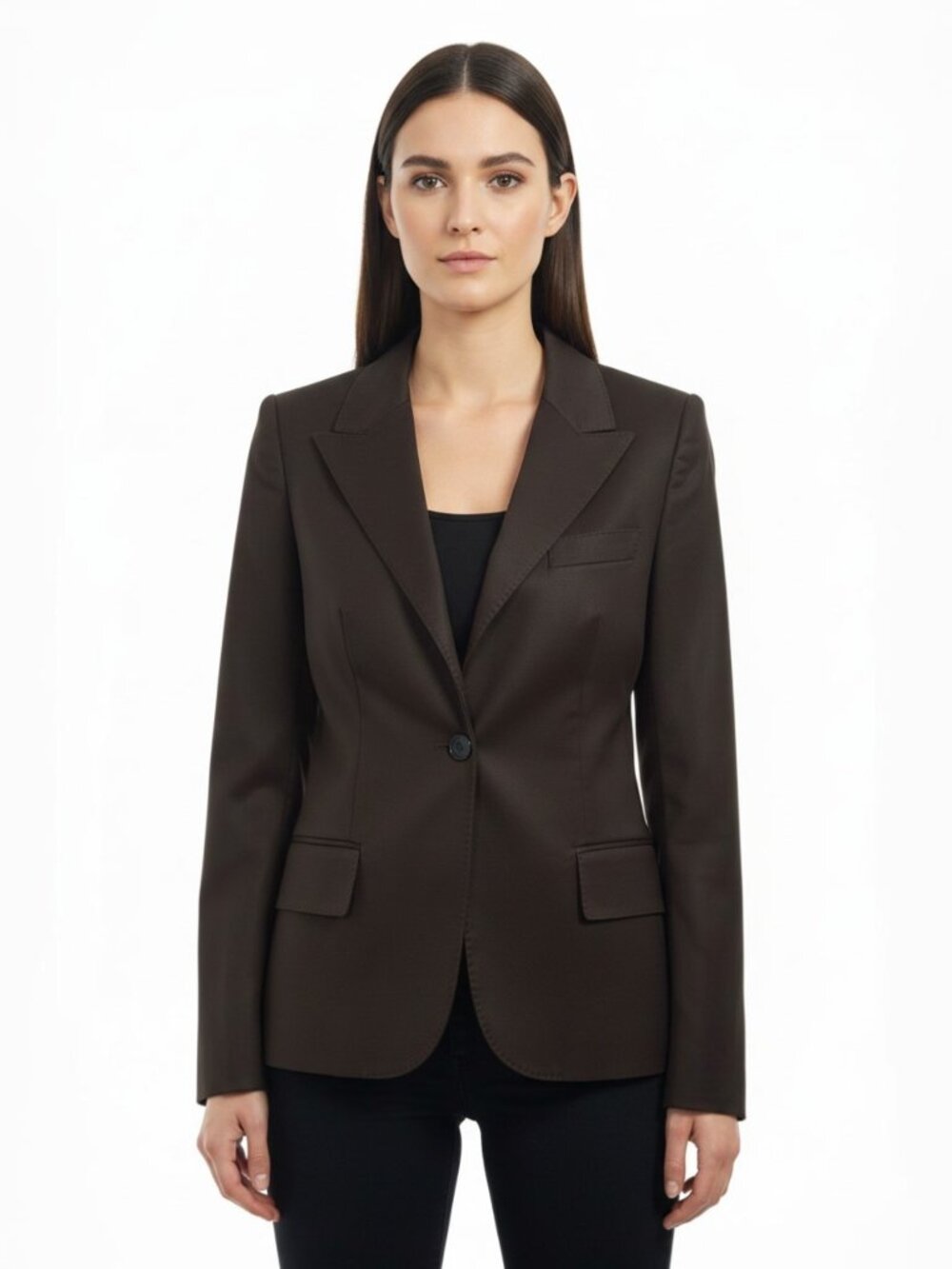 GUCCI Women's Black Single-Button Suit Jacket Blazer - Made in Bulgaria